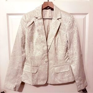 Vintage | Blazer | Vintage Jacquard Blazer in Cream
